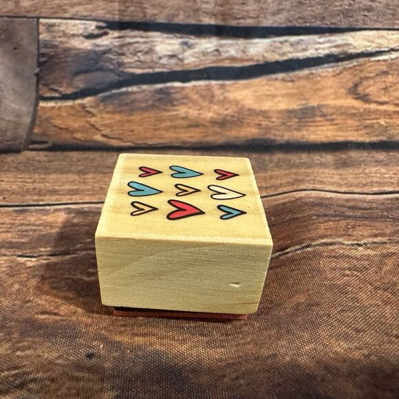 Hearts Rubber Stamp Wood Mounted Love Valentine Craft Scrapbooking Cards - Picture 4 of 9